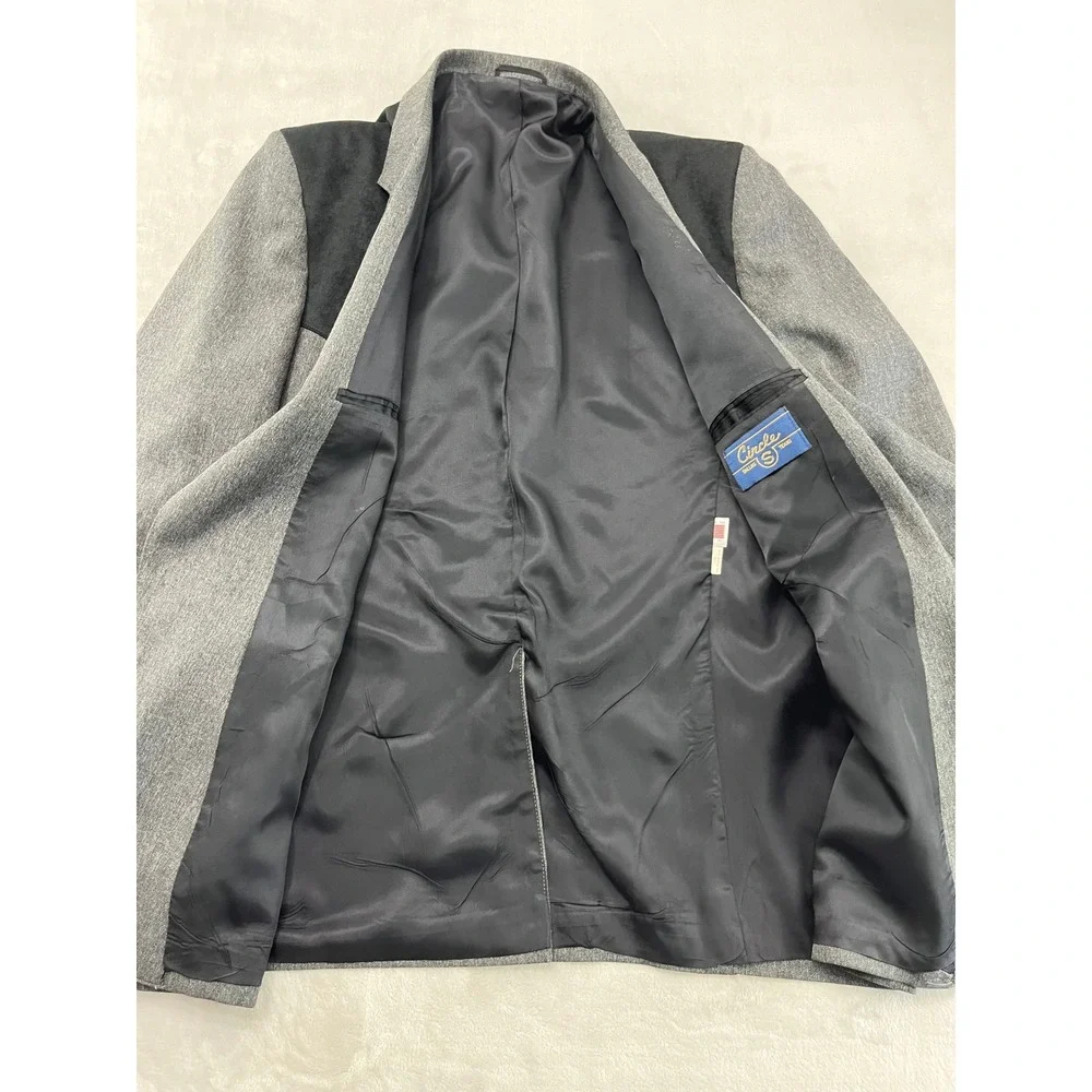 Circle S Western Blazer Mens 50 Grey Black Yoke Cowboy Sport Coat Good